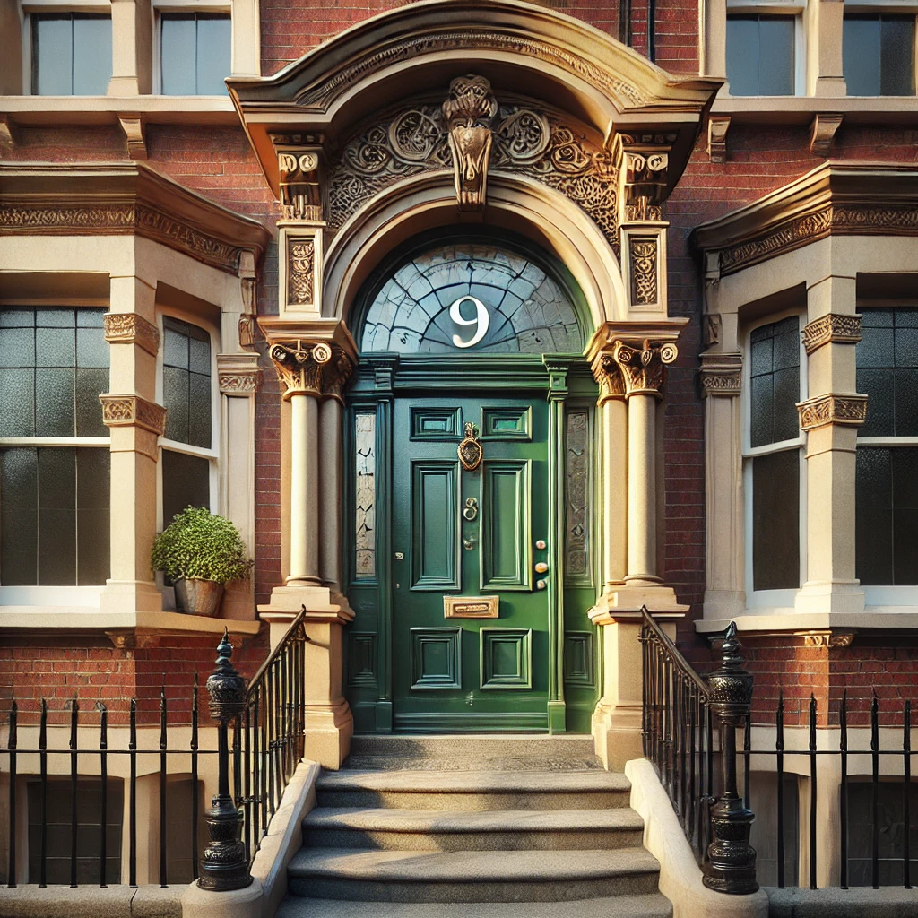 Front door of a Victorian house in London